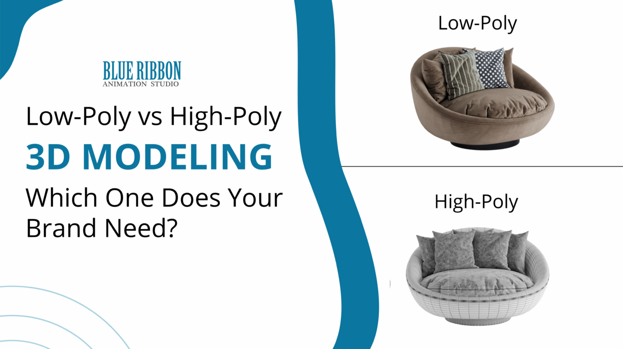Side-by-side comparison of a low-poly wireframe chair model versus a high-poly photorealistic rendered chair.
