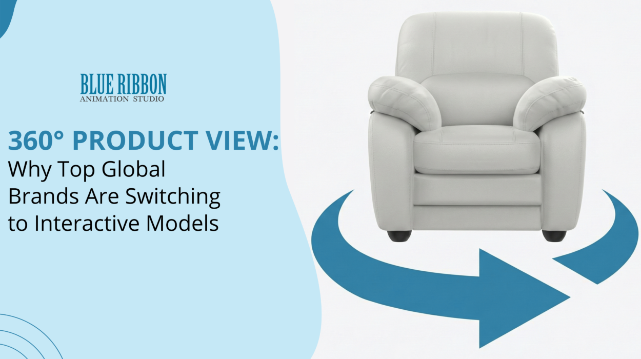 An interactive 360 product view of a modern armchair spinning to show all angles for e-commerce.