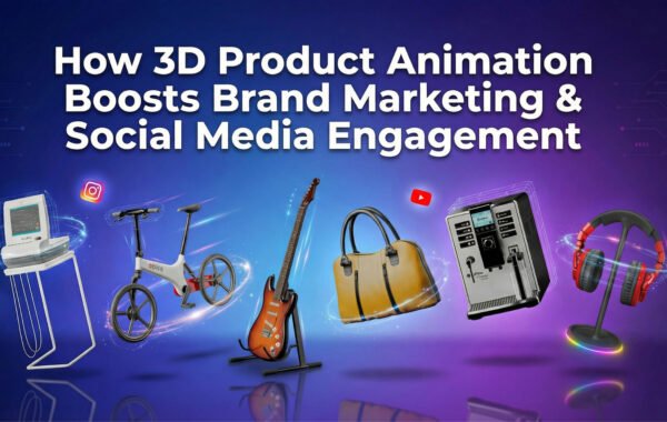 A photorealistic 3D product animation rendering showing a sleek product design for brand marketing strategies.