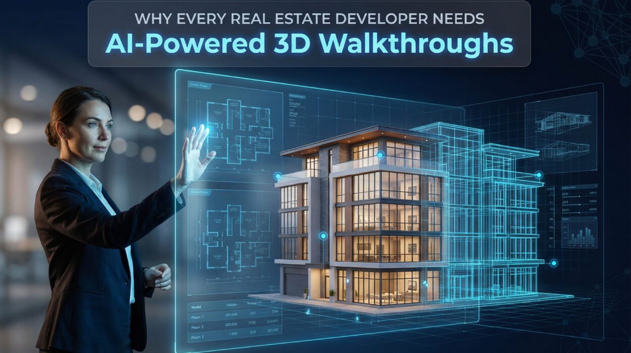 High-quality AI 3D walkthroughs showcasing a modern luxury living room for real estate developers.