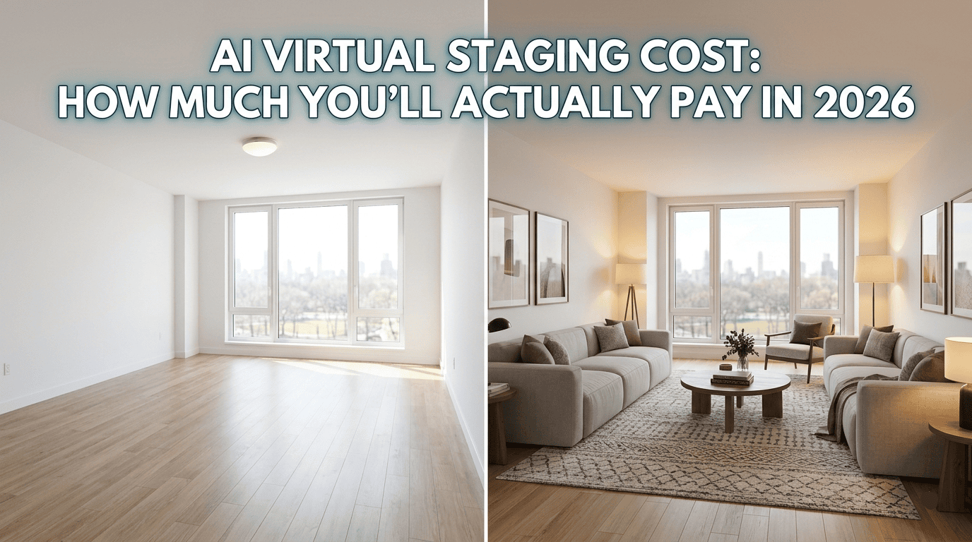 AI Virtual Staging Cost: How Much You'll Actually Pay in 2026 — before and after empty room transformation