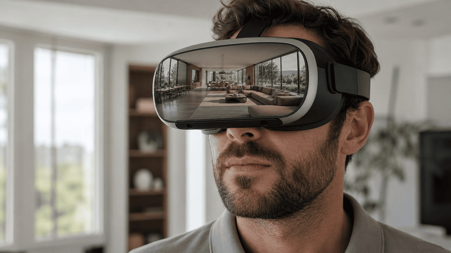 VR architectural visualization headset experience for real estate