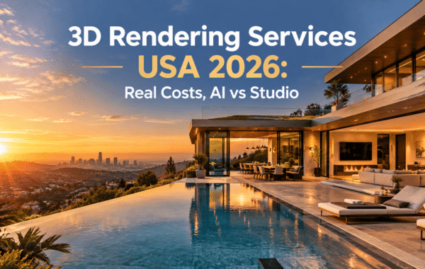 3D rendering services USA 2026 cost guide with AI versus studio comparison
