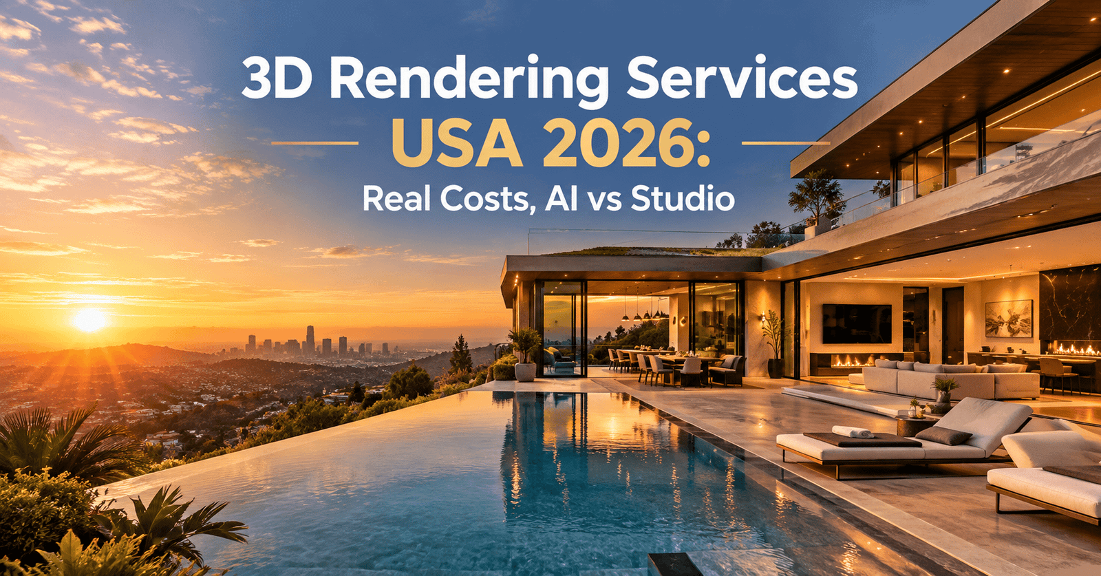 3D rendering services USA 2026 cost guide with AI versus studio comparison
